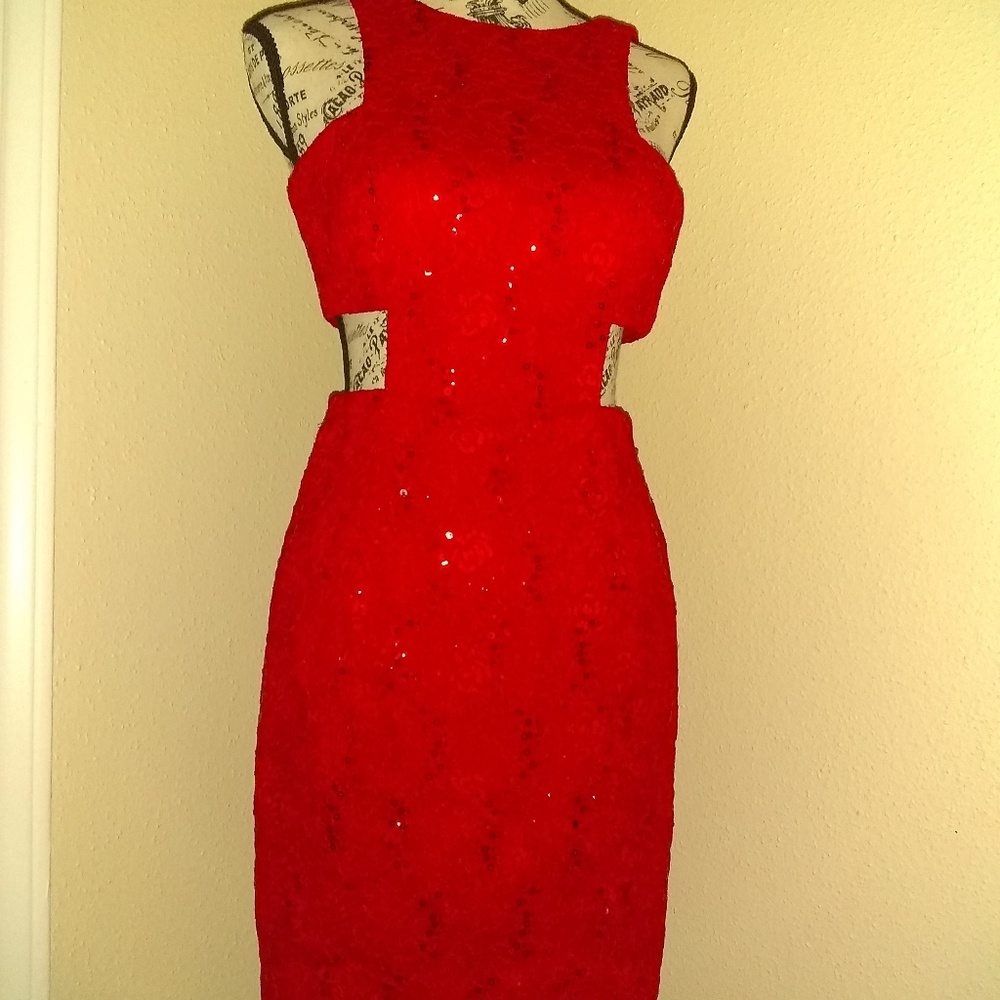 Sequin Cut Out Dress